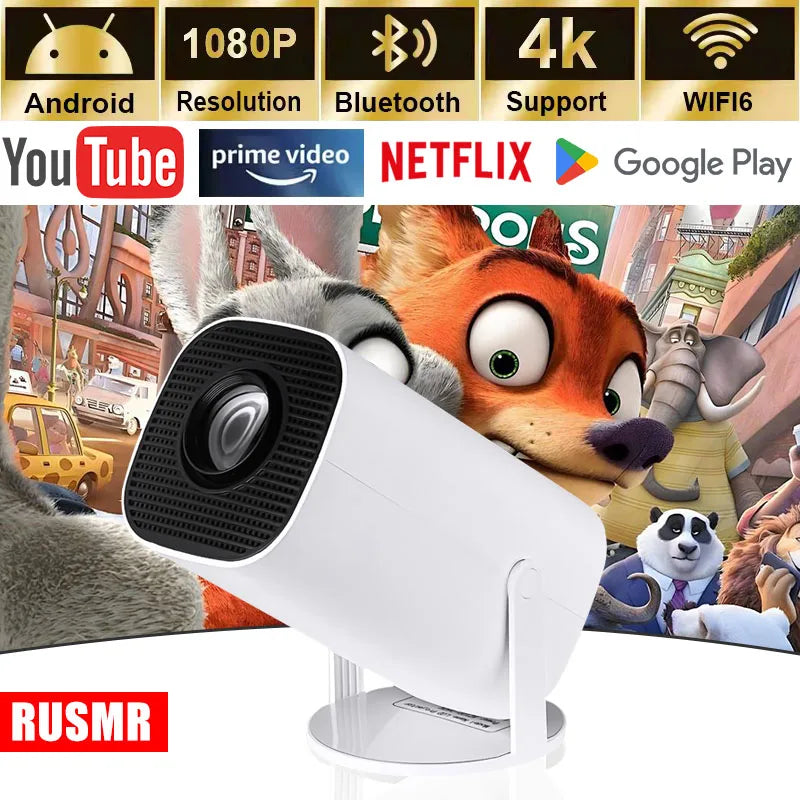 Portable P30 Smart Mini Projector: Android 11,Wifi 6 Connectivity,4K/1080P Compatibility,1280×720P Native,Ideal for Home Cinema