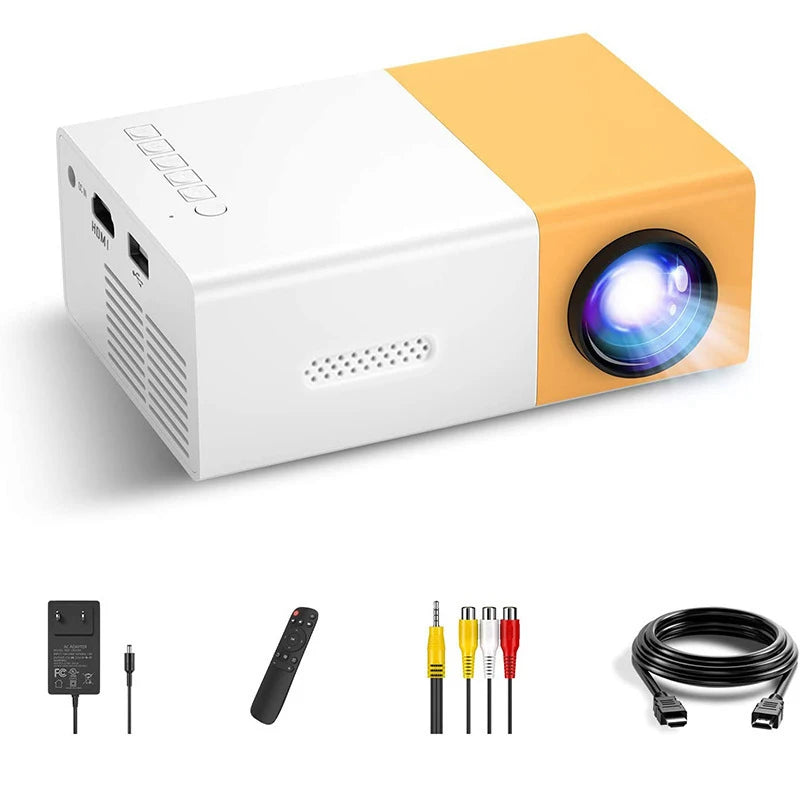 YG300 Portable Mini Movie Projector Suitable for Outdoor Camping/ Drive-In/ Home Theater Projectors with 30000 Hours Long Life