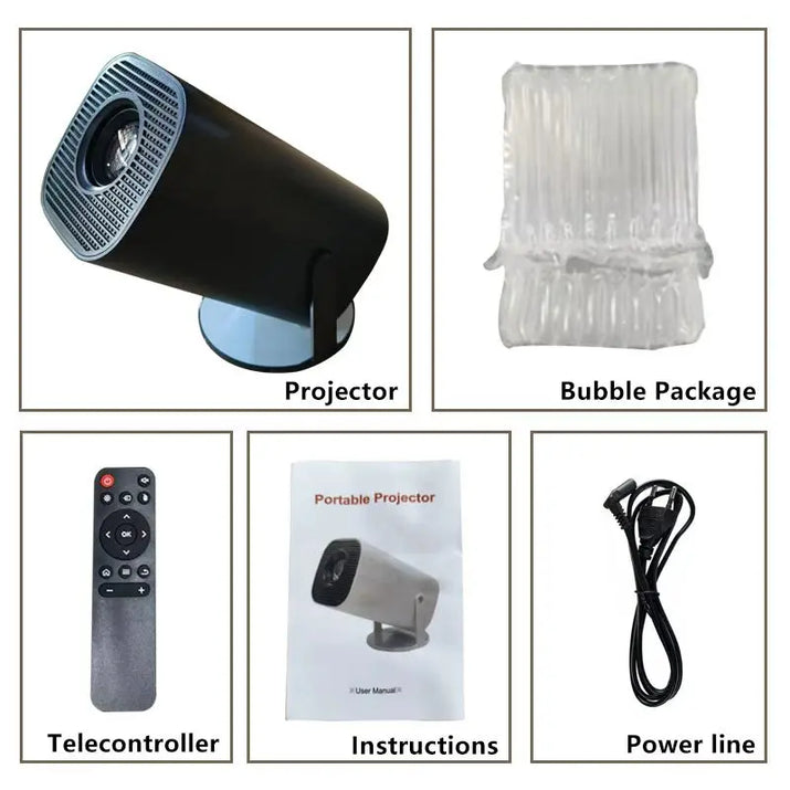 Portable P30 Smart Mini Projector: Android 11,Wifi 6 Connectivity,4K/1080P Compatibility,1280×720P Native,Ideal for Home Cinema